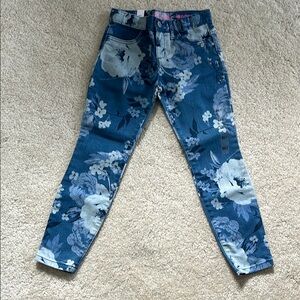 Children’s Place Floral Blue Jeans for girls size 6X/7